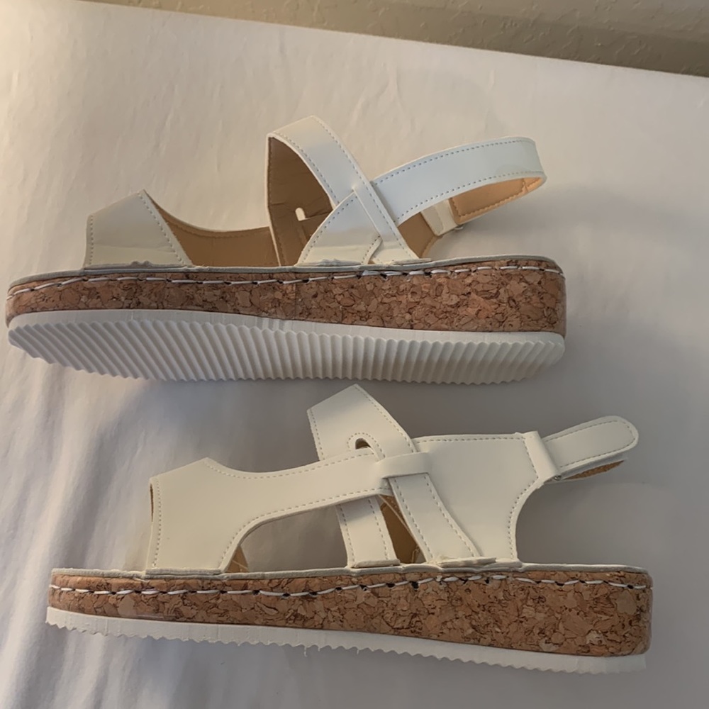 White Sandals. Size 7 - 7 1/2